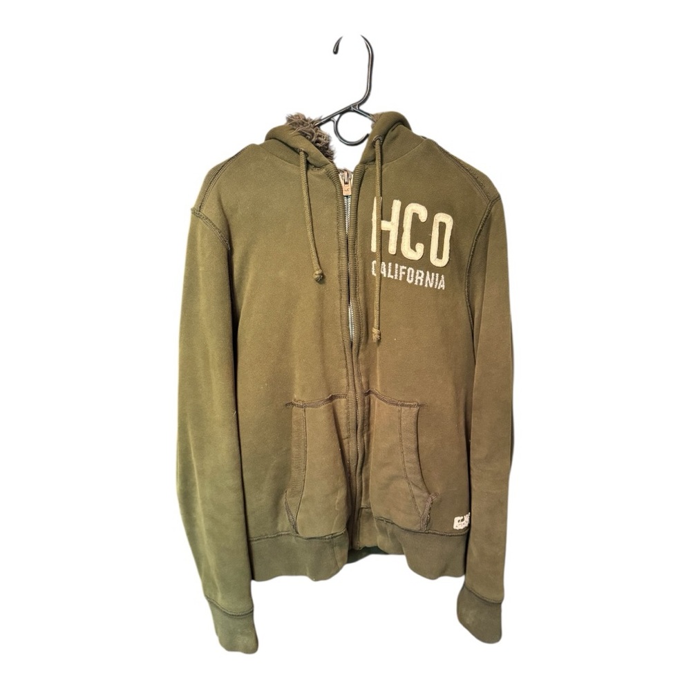 Hollister Olive Green Hoodie Jacket